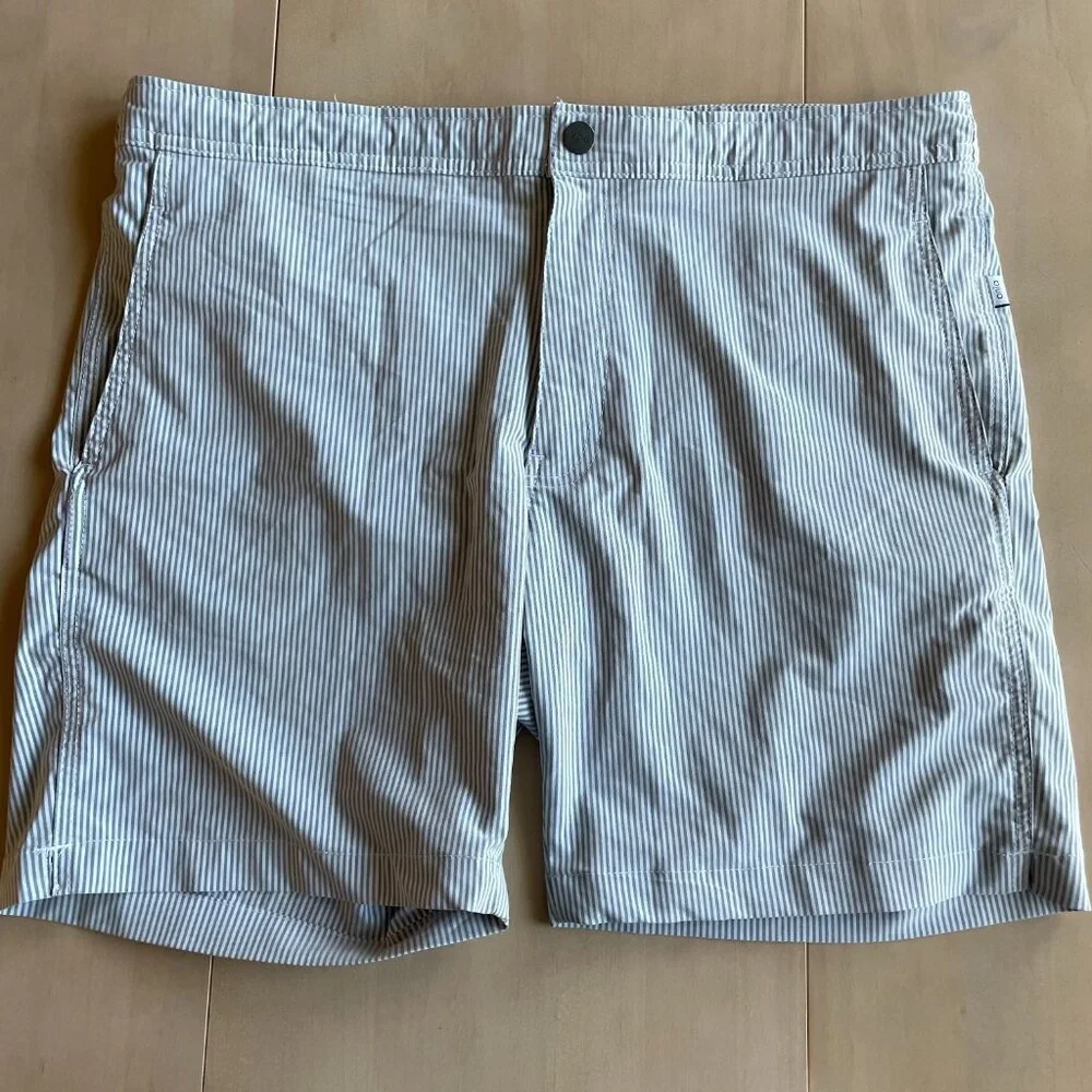Onia Men's Blue Striped Swim Trunks - Size‎ 34